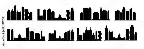 Austin Texas Skyline Silhouette Collection, Black City Buildings and Urban Landmark Vector