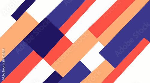 Abstract geometric pattern with diagonal lines and colorful rectangles