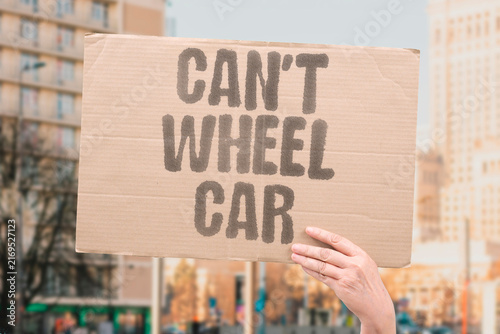Cuadro en lienzo "Can't wheel car" Unable to operate automobile