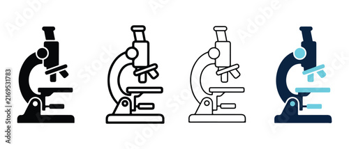 microscope icons with transparent background for scientific educational and medical illustrations