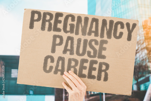 Bild auf Leinwand "Pregnancy pause career" Service path interrupted by motherhood
