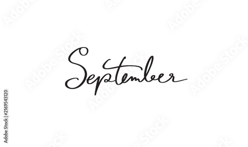 September month text font calligraphy hand written lettering script black color object icon autumn season september calendar maple flower flora plant fall love september month autumn season holiday 