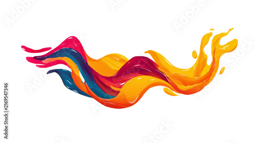 Colorful abstract paint wave and fluid splash shape liquid dynamic motion