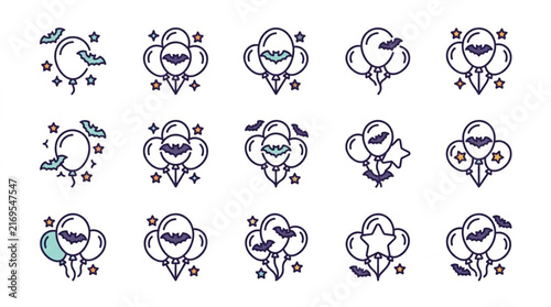 Collection of intricate black and white floral icons.