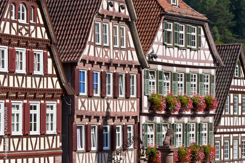 Germany, Baden Wurttemberg, Calw, View of timbered houses at market place