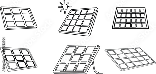 Obraz na plátne Set of solar penal vector icons isolated on transparent background