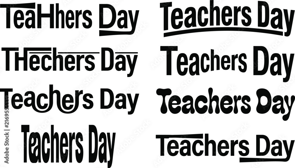 Obraz premium Collection of various teachers day typography designs for holiday greeting cards