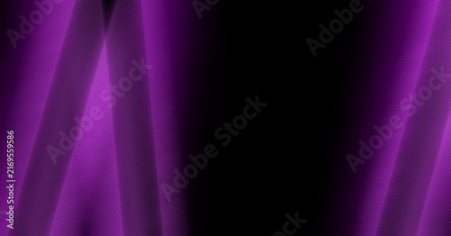 Abstract neon purple gradient brush lines with glowing flowing strokes, isolated on a black background, creating a futuristic vibrant modern composition.
