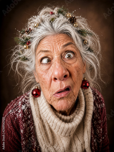 Verwirrte Seniorin in der Weihnachtszeit