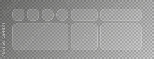 Obraz w ramie Light glass frame, smartphone interface element set. Vector illustration
