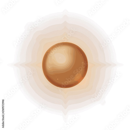 Warm golden glowing orb with soft radiating light isolated on a transparent background