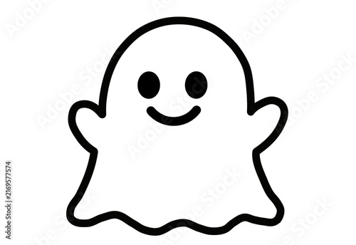 Cute smiling ghost Halloween character icon transparent background