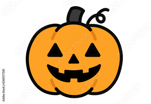Orange jack o lantern pumpkin Halloween icon transparent background