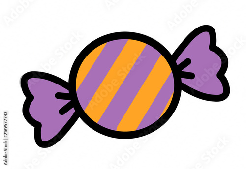 Halloween candy with purple and orange stripes transparent background