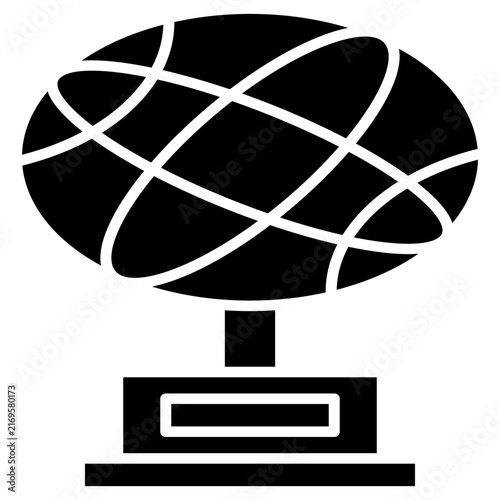 Globe trophy glyph icon world award international prize winner
