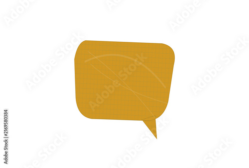 A textured golden yellow speech bubble icon for chat and communication