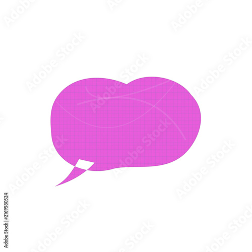 Pink speech bubble icon with a hand drawn sketch style