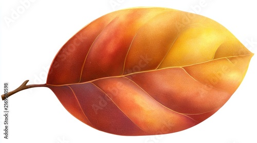 Vibrant autumn leaf with rich red, for botanical branding and eco design and for product display