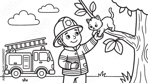 Cartoon boy holding school bus, chalkboard clouds