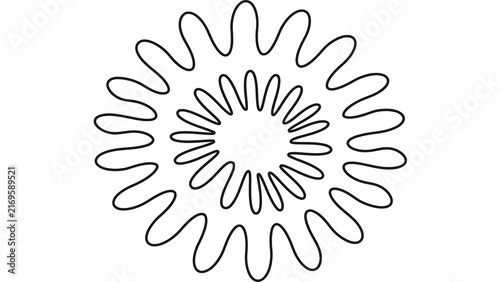 Abstract swirling lines design white background.