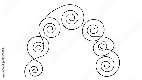 Abstract swirling spiral design on white background.