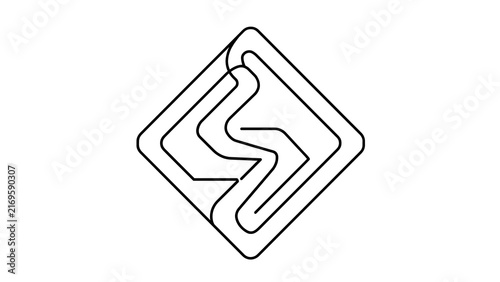 Abstract maze path design on white background.