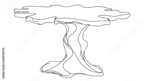 Abstract organic shape illustration white background.