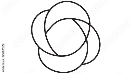 Abstract overlapping circles design on white background.