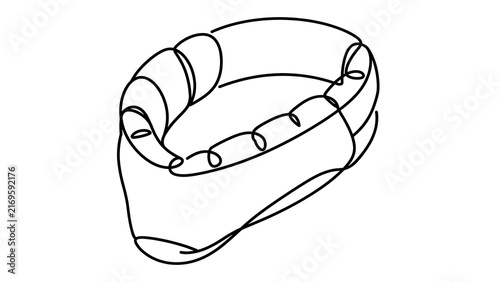 Abstract ribbon knot illustration white background.