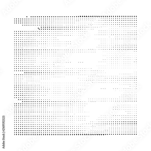 Abstract halftone dot pattern grid in black and white