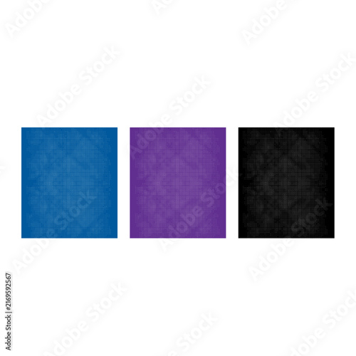 Three colorful squares with glitter texture patterns
