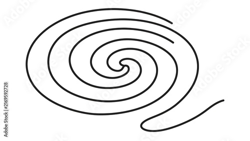 Abstract spiral curve design white background.