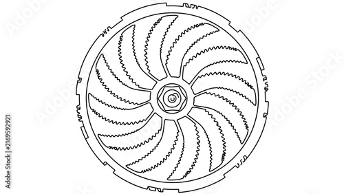 Abstract spiral design on white background.