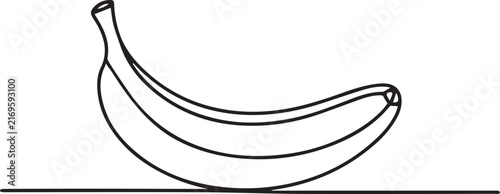 Continuous Line Drawing of a Banana. 