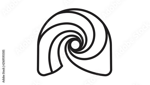 Abstract spiral design on white background.