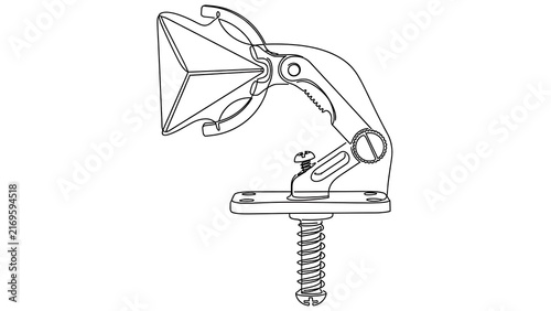 Adjustable desk lamp with clamp white background.