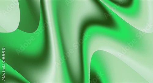 Abstract Soft Green Fluid Gradient Background with Smooth Wavy Shapes