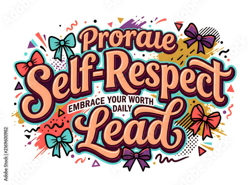 Promote self-respect and leadership colorful motivational poster