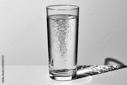 Sparkling Water In Clear Glass