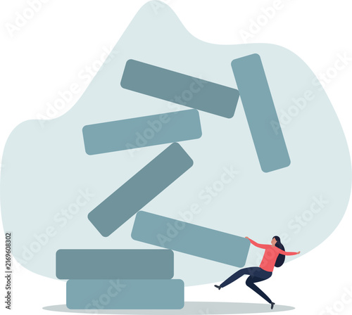 Quadro su tela Investment risk, failure or mistake for greedy decision,life and employment of people
