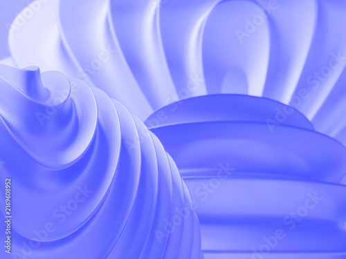 Blue abstract shapes with smooth curves in a modern digital art design
