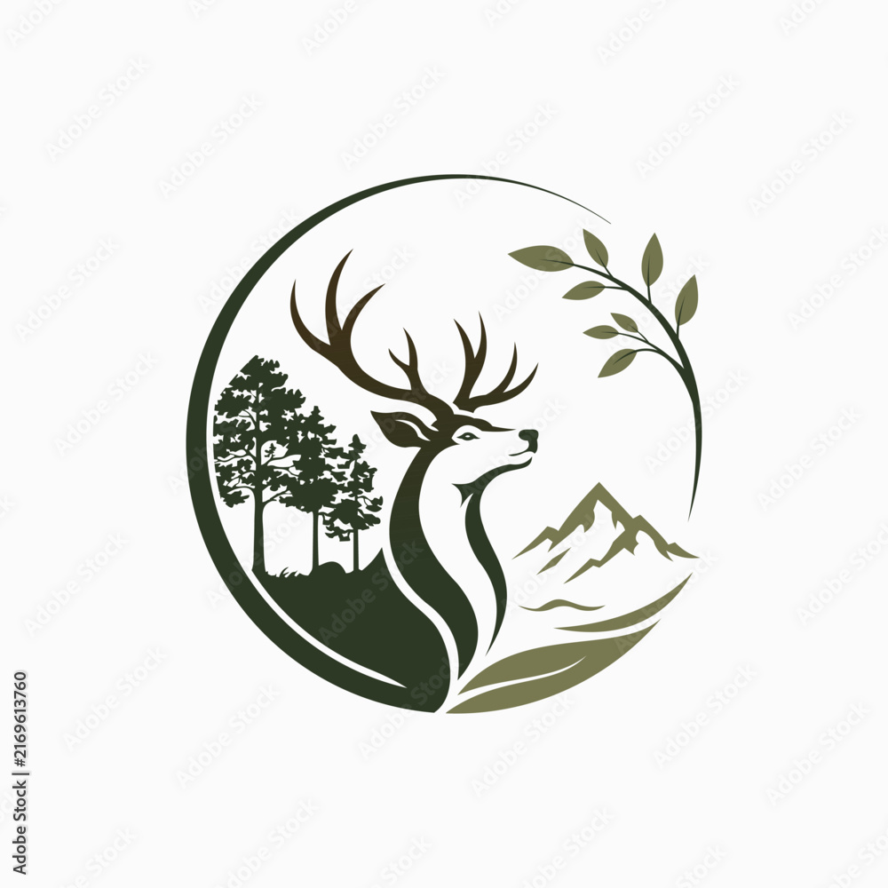 Obraz premium natur deer logo