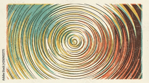 Dynamic dotted liquid ripple graphic with distressed texture and vintage pop culture artistic effect abstract halftone wave fluid dynamic ripple dot dotted pattern texture pop art distressed