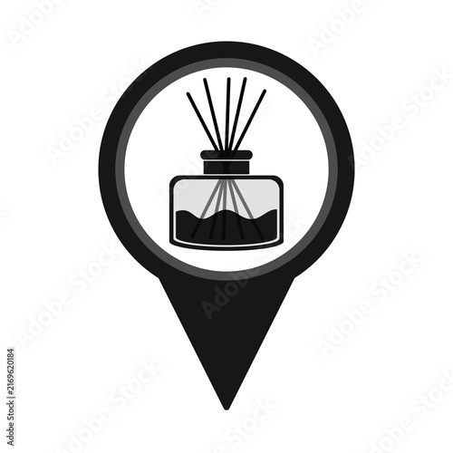black cute reed diffuser location pin icon