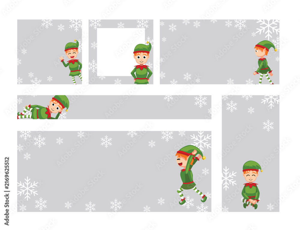 Fototapeta premium Elf Christmas social media templates various sizes