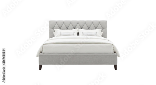 Foto Modern upholstered bed with quilted headboard