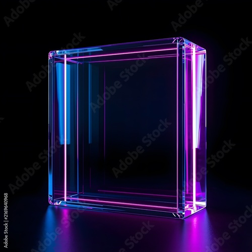 Premium Neon Glass Block with RGB Reflection