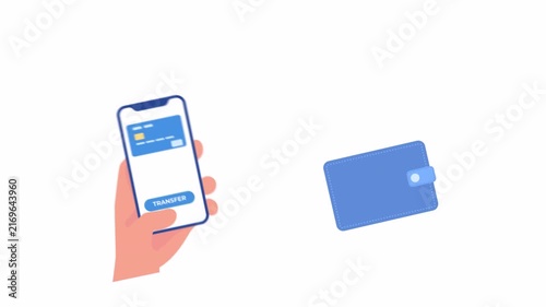 4K Mobile Wallet Money Transfer Animation with Alpha Channel