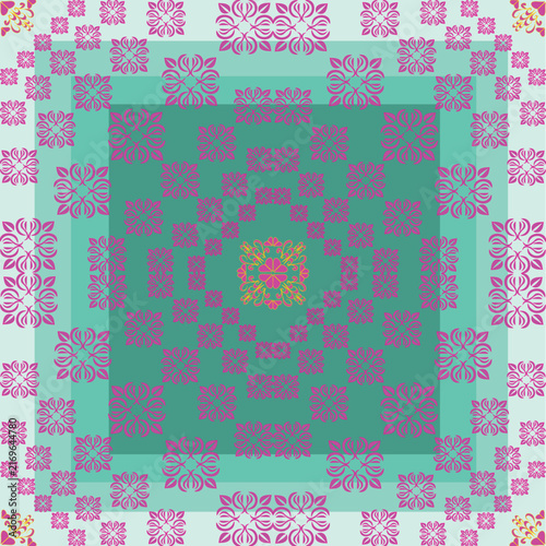 seamless floral pattern with damask art 