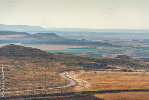 Bild auf Leinwand Winding Country Road in Alcaniz Landscape Aragon Spain